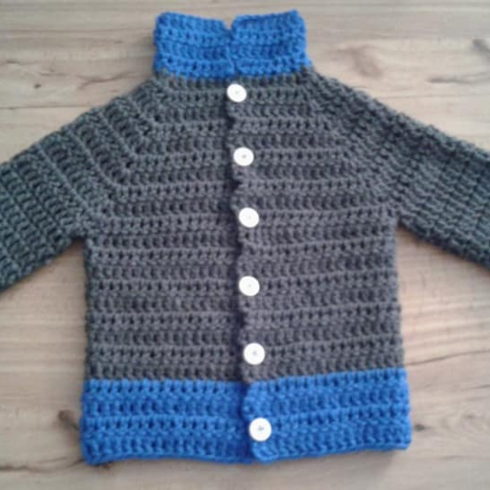 Handmade MTO Toddler Boys Button Down Cardigan